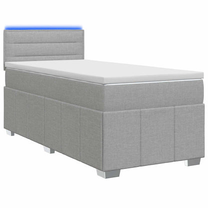 Letto box spring con materasso Grigio Chiaro 80 x 200 cm