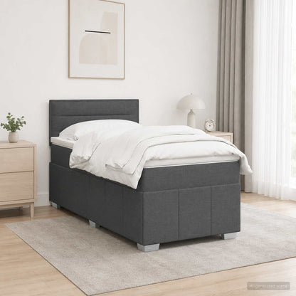 Letto box spring con materasso Grigio Scuro 90 x 200 cm Tessuto | homemem39