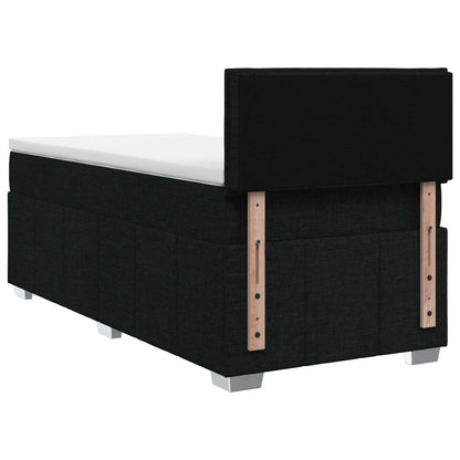 Letto box spring con materasso Nero 80 x 200 cm Tessuto