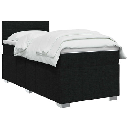 Letto box spring con materasso Nero 80 x 200 cm Tessuto