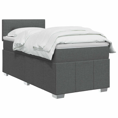 Letto box spring con materasso Grigio Scuro 80 x 200 cm Tessuto | homemem39