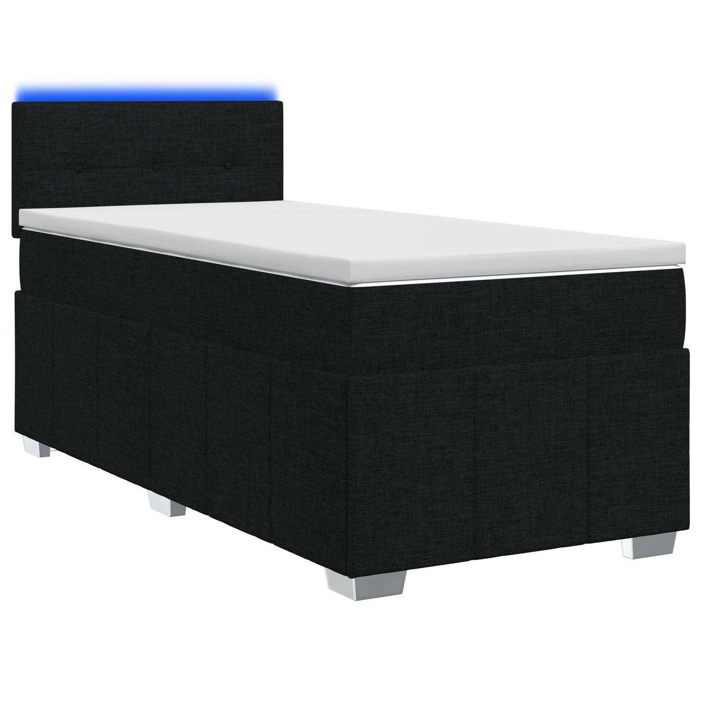 Letto box spring con materasso Nero 80 x 200 cm Tessuto | homemem39