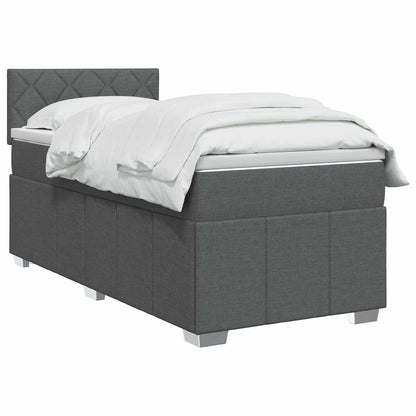 Letto box spring con materasso Grigio Scuro 80 x 200 cm Tessuto | homemem39