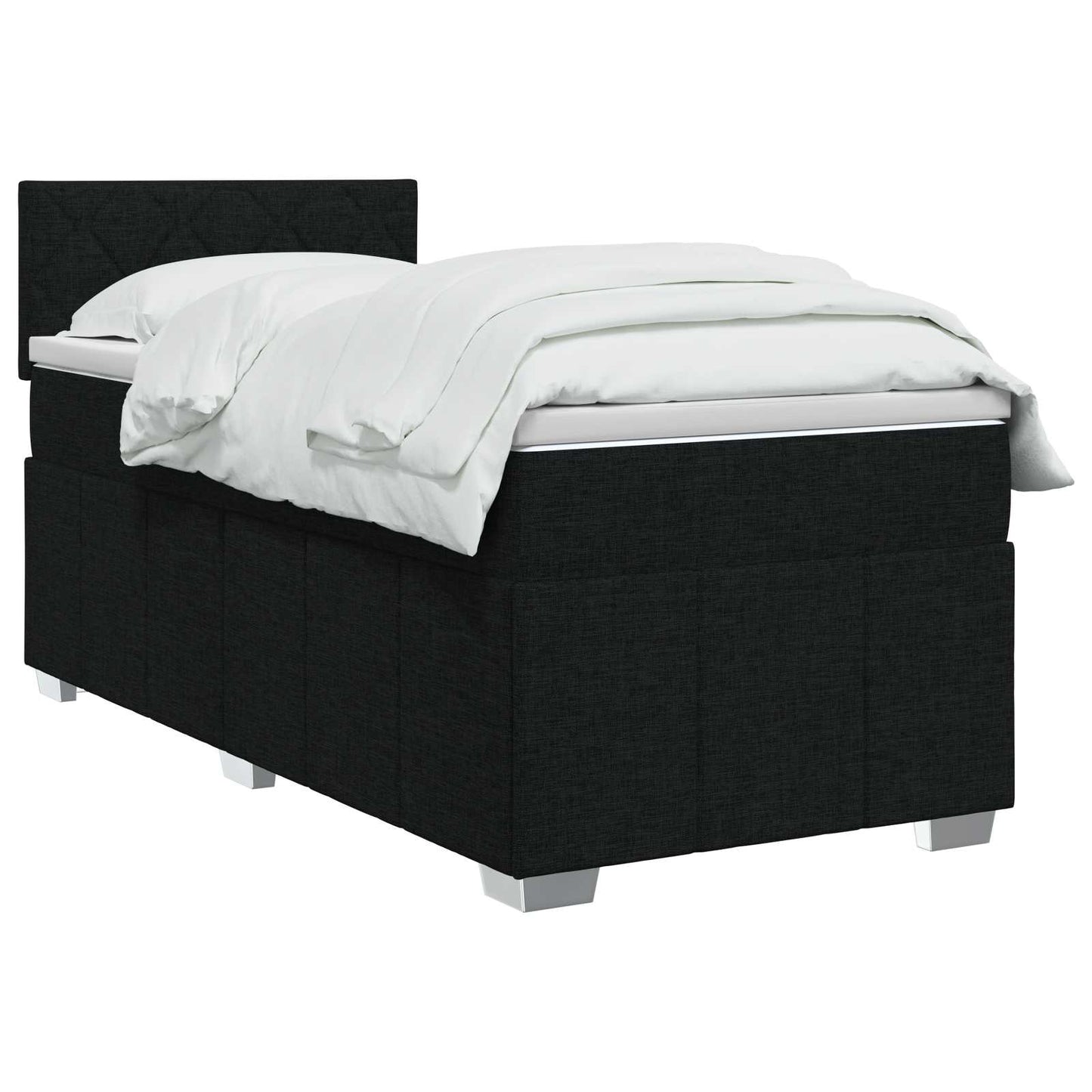 Letto box spring con materasso Nero 80 x 200 cm Tessuto | homemem39