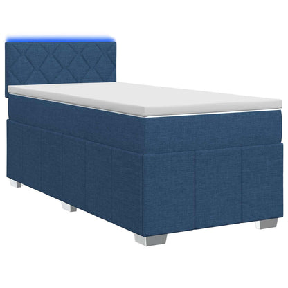 Letto box spring con materasso Blu 80 x 200 cm Tessuto