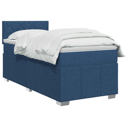 Letto box spring con materasso Blu 80 x 200 cm Tessuto