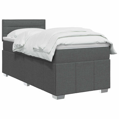 Letto box spring con materasso Grigio Scuro 90 x 190 cm Tessuto | homemem39