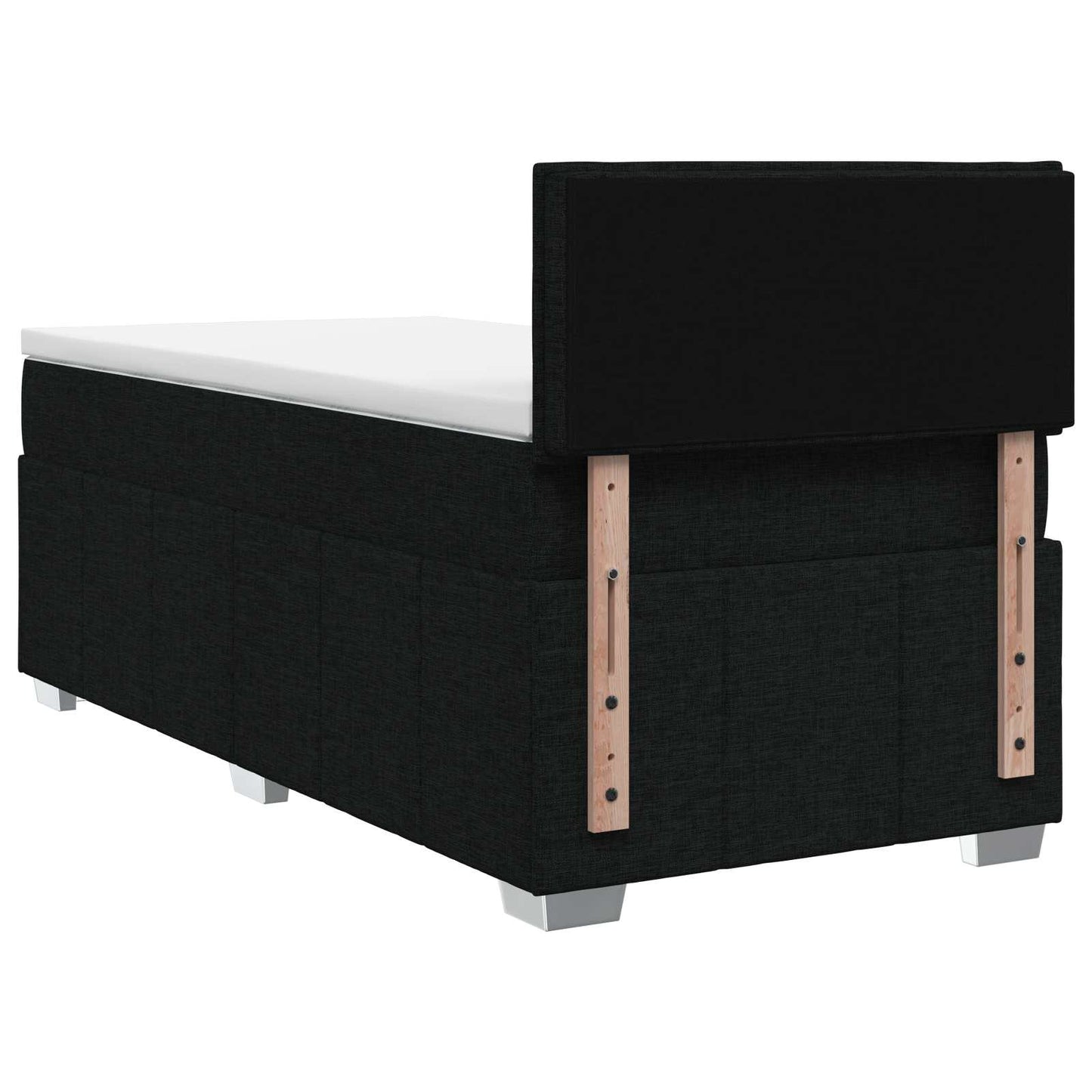 Letto box spring con materasso Nero 90 x 190 cm Tessuto | homemem39