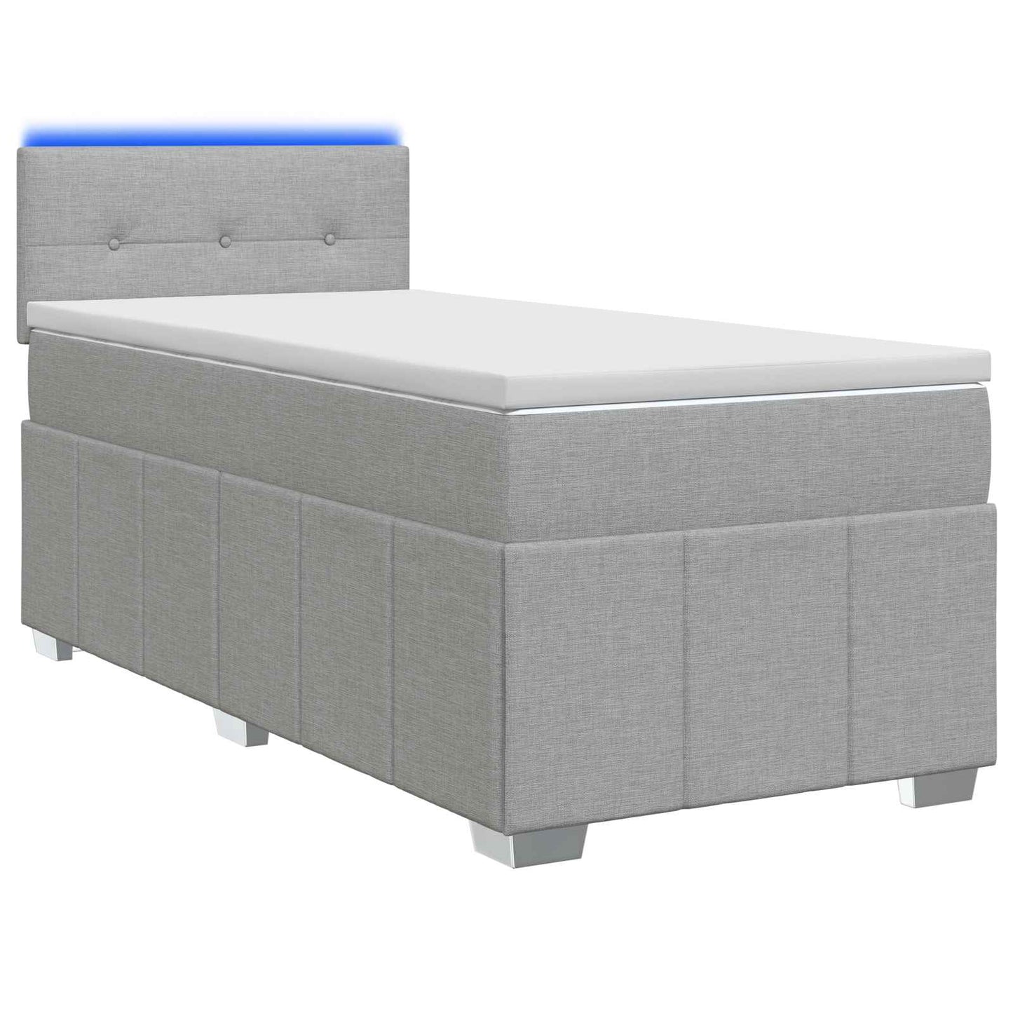 Letto box spring con materasso Grigio Chiaro 90 x 190 cm