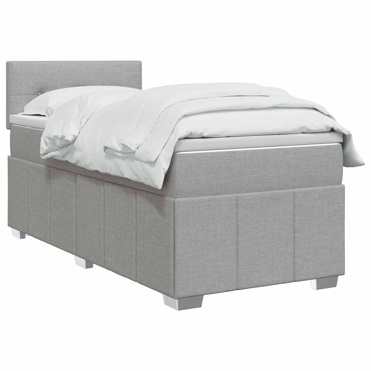 Letto box spring con materasso Grigio Chiaro 90 x 190 cm