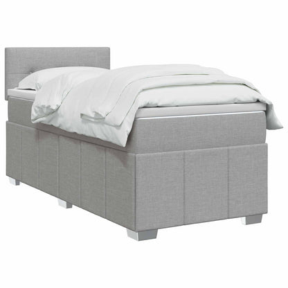 Letto box spring con materasso Grigio Chiaro 90 x 190 cm