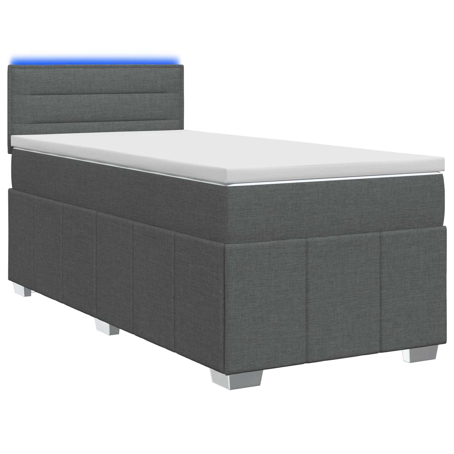 Letto box spring con materasso Grigio Scuro 90 x 200 cm Tessuto | homemem39