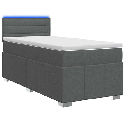 Letto box spring con materasso Grigio Scuro 90 x 200 cm Tessuto | homemem39