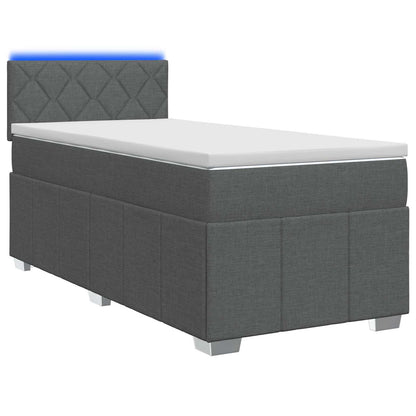 Letto box spring con materasso Grigio Scuro 90 x 200 cm Tessuto | homemem39