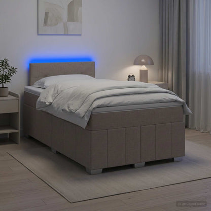 Letto box spring con materasso Tortora 120 x 190 cm Tessuto | homemem39