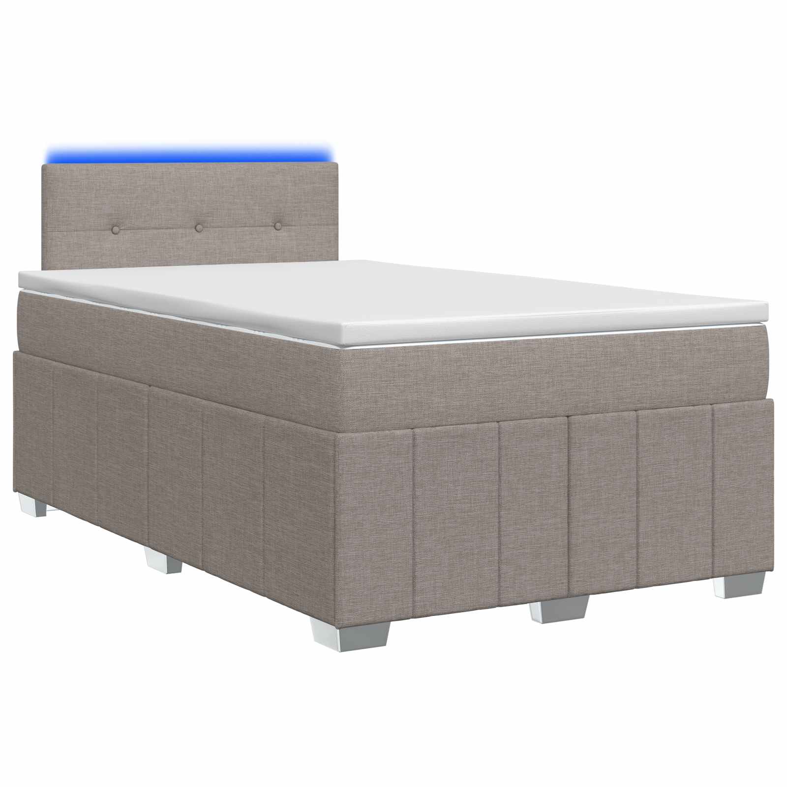 Letto box spring con materasso Tortora 120 x 190 cm Tessuto | homemem39