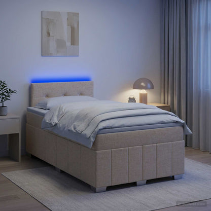 Letto box spring con materasso Crema 120 x 200 cm Tessuto | homemem39