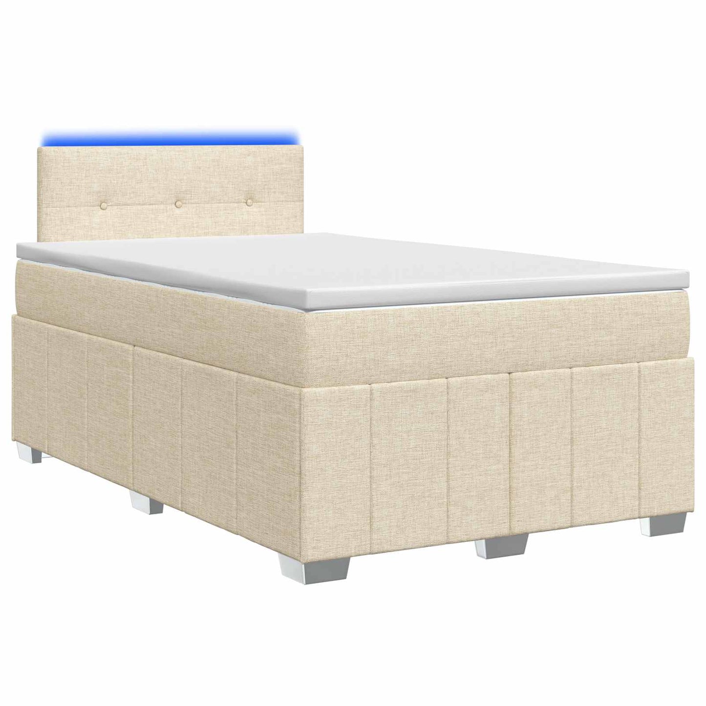Letto box spring con materasso Crema 120 x 190 cm Tessuto | homemem39