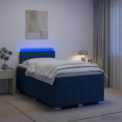 Letto box spring con materasso Blu 120 x 190 cm Tessuto | homemem39
