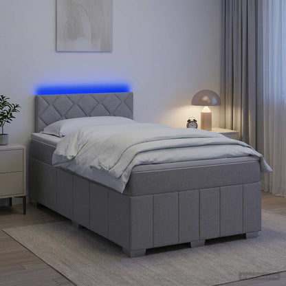 Letto box spring con materasso Grigio Chiaro 120 x 190 cm | homemem39