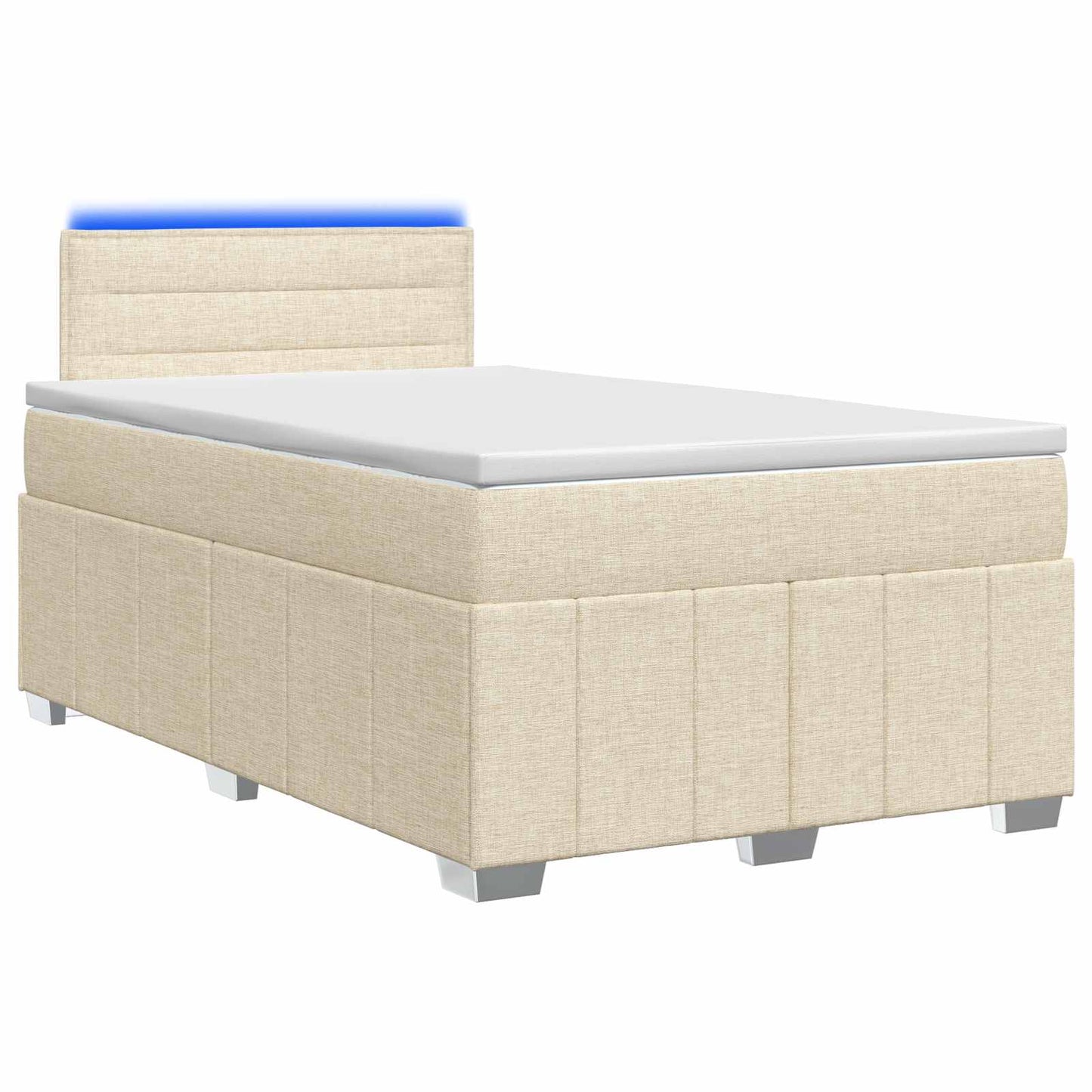 Letto box spring con materasso Crema 120 x 200 cm Tessuto