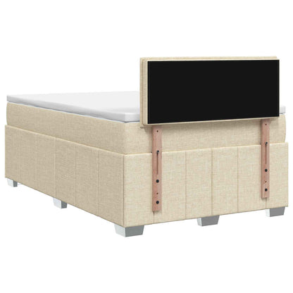 Letto box spring con materasso Crema 120 x 200 cm Tessuto