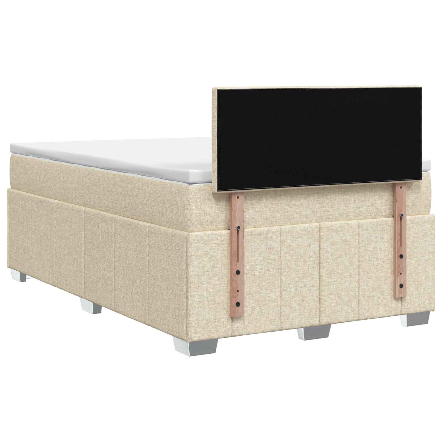 Letto box spring con materasso Crema 120 x 200 cm Tessuto | homemem39