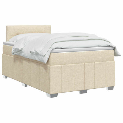Letto box spring con materasso Crema 120 x 200 cm Tessuto | homemem39