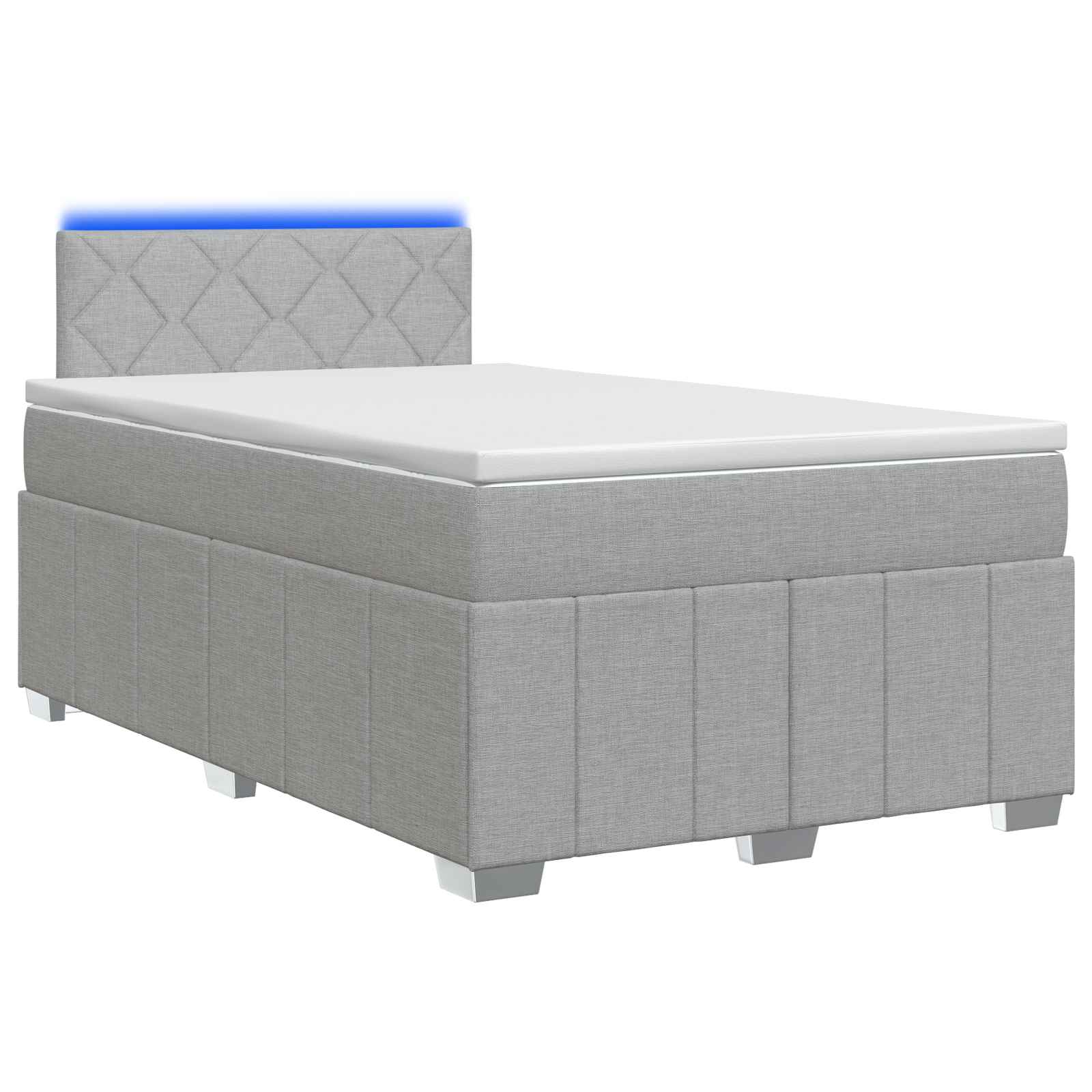 Letto box spring con materasso Grigio Chiaro 120 x 200 cm | homemem39