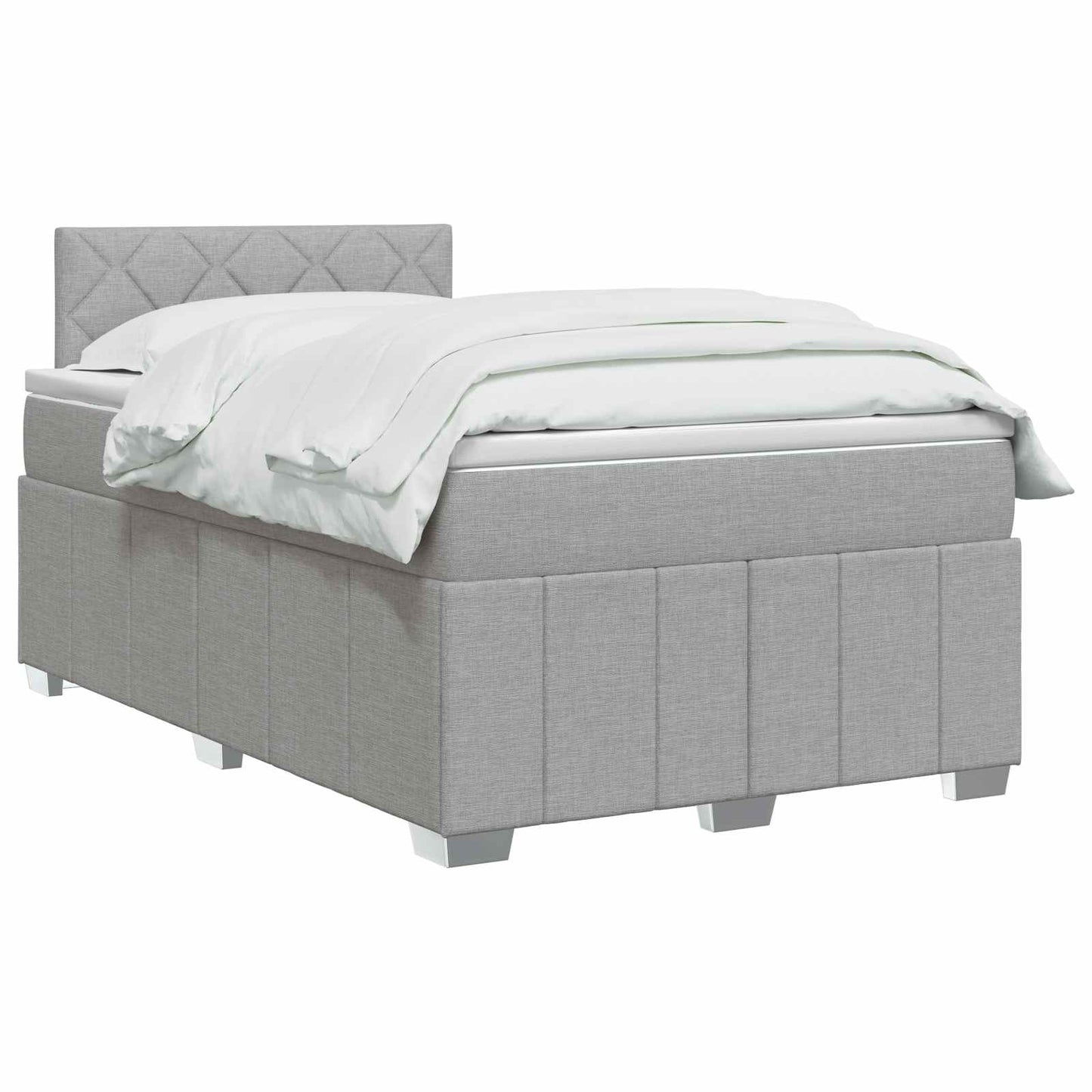 Letto box spring con materasso Grigio Chiaro 120 x 200 cm | homemem39