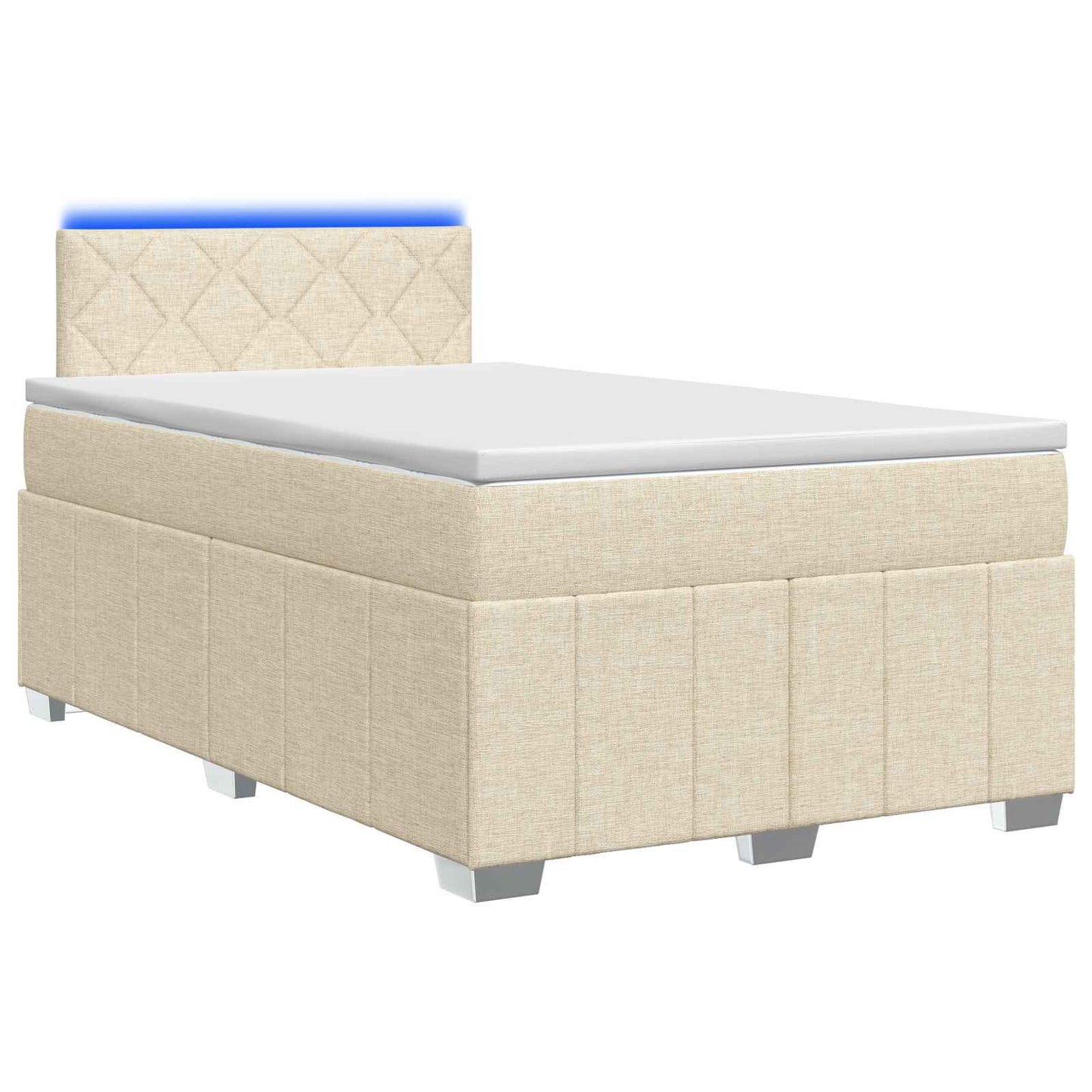 Letto box spring con materasso Crema 120 x 200 cm Tessuto | homemem39