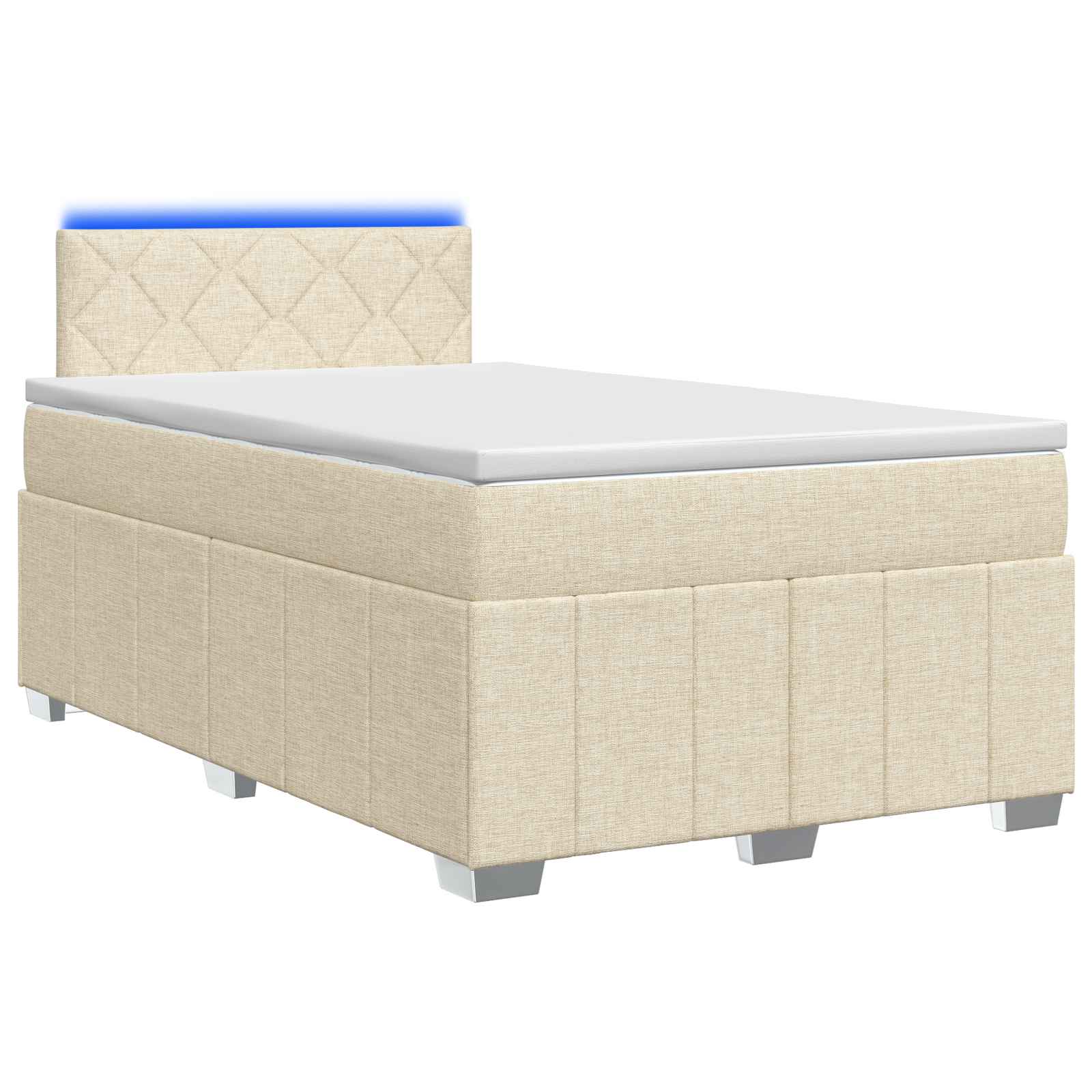 Letto box spring con materasso Crema 120 x 200 cm Tessuto | homemem39