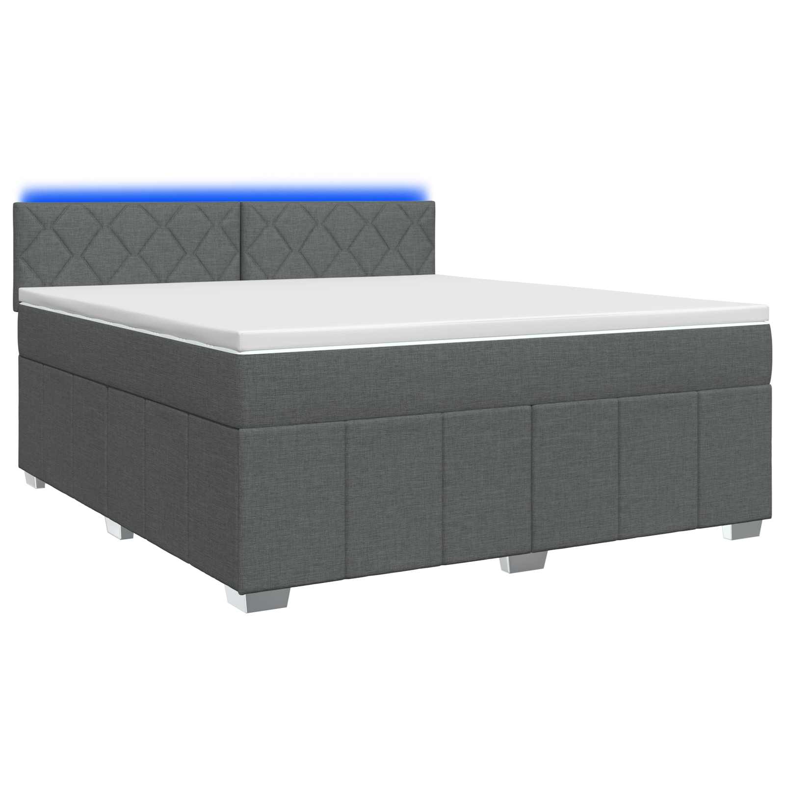 Letto box spring con materasso Grigio Scuro 140 x 190 cm | homemem39