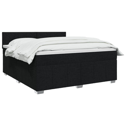 Letto box spring con materasso Nero 140 x 190 cm Tessuto | homemem39