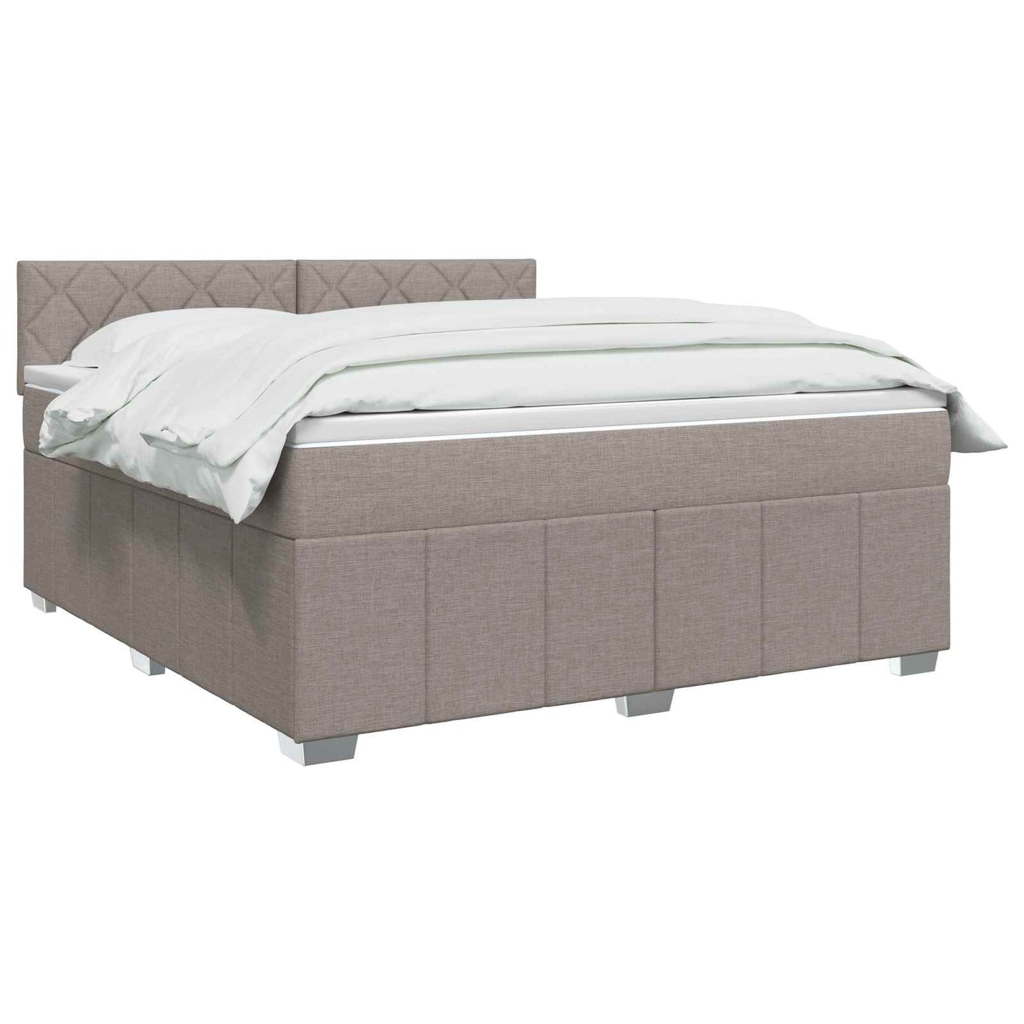Letto box spring con materasso Tortora 140 x 200 cm Tessuto | homemem39