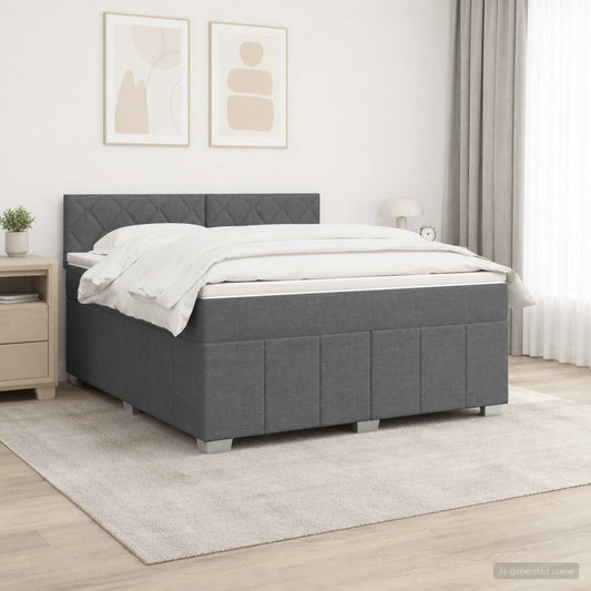 Letto box spring con materasso Grigio Scuro 160 x 200 cm | homemem39