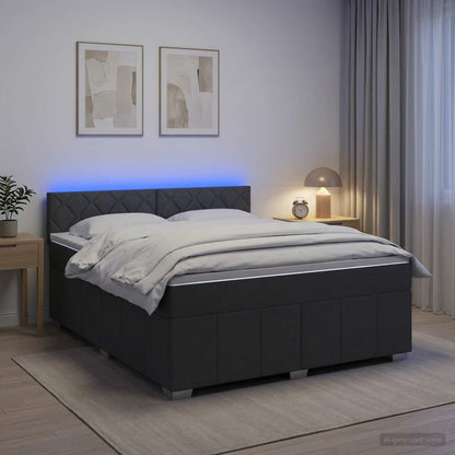 Letto box spring con materasso Grigio Scuro 160 x 200 cm | homemem39