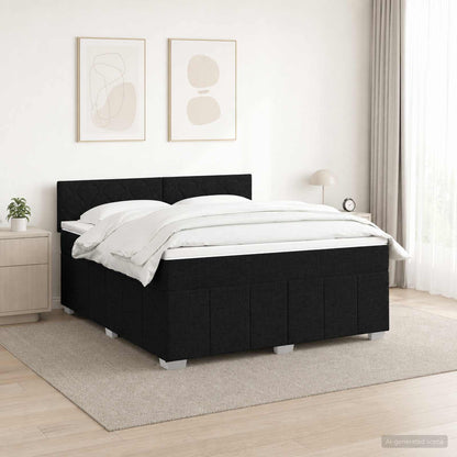 Letto box spring con materasso Nero 140 x 190 cm Tessuto | homemem39