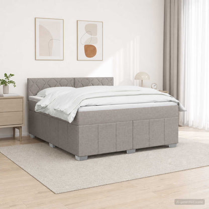 Letto box spring con materasso Tortora 140 x 190 cm Tessuto | homemem39