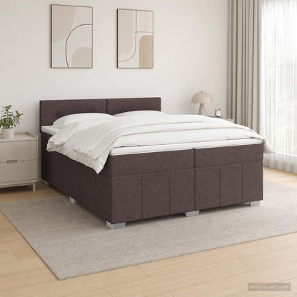 Letto box spring con materasso Marrone Scuro 200 x 200 cm