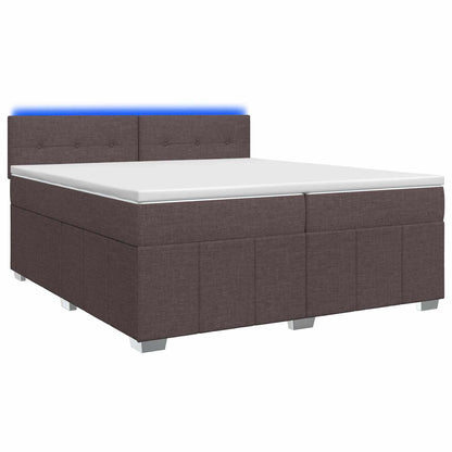 Letto box spring con materasso Marrone Scuro 200 x 200 cm