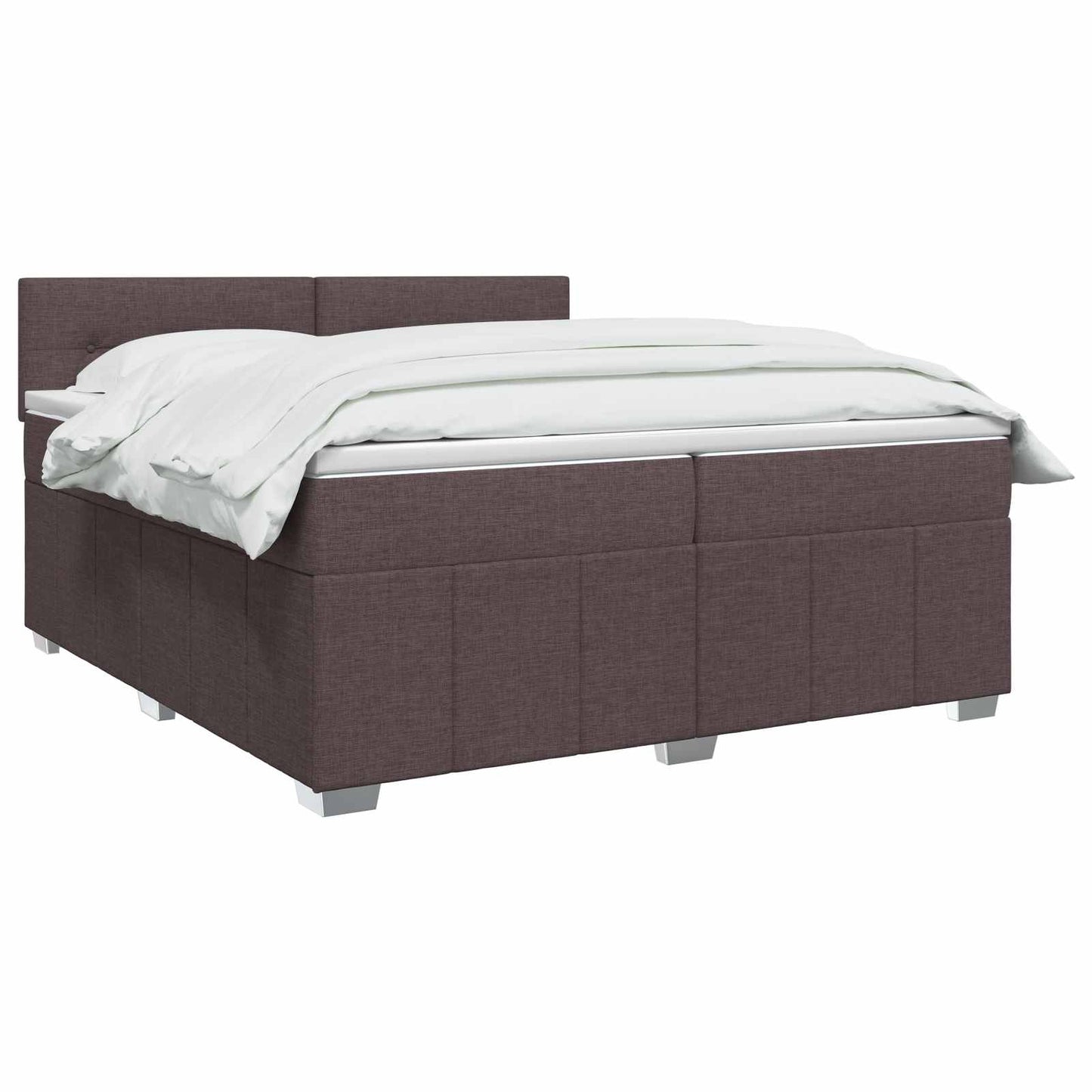 Letto box spring con materasso Marrone Scuro 200 x 200 cm