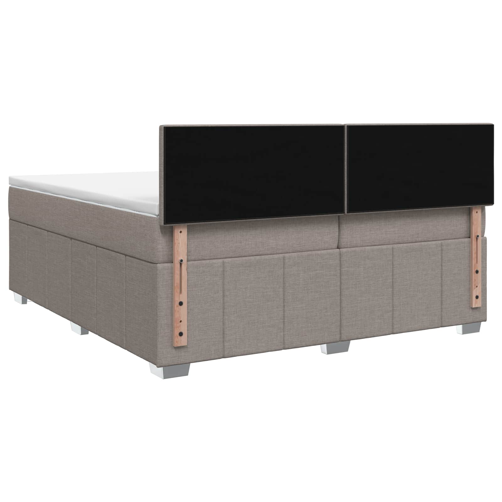 Letto box spring con materasso Tortora 200 x 200 cm Tessuto | homemem39