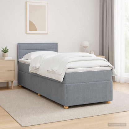Letto box spring con materasso Grigio Chiaro 90 x 200 cm | homemem39