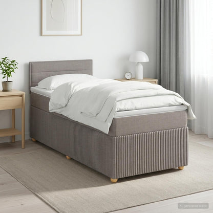 Letto box spring con materasso Tortora 90 x 190 cm Tessuto | homemem39