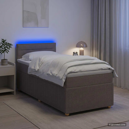 Letto box spring con materasso Tortora 90 x 190 cm Tessuto | homemem39