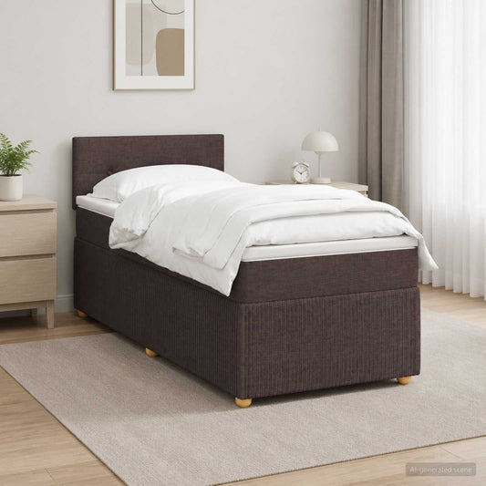 Letto box spring con materasso Marrone Scuro 90 x 190 cm - homemem39