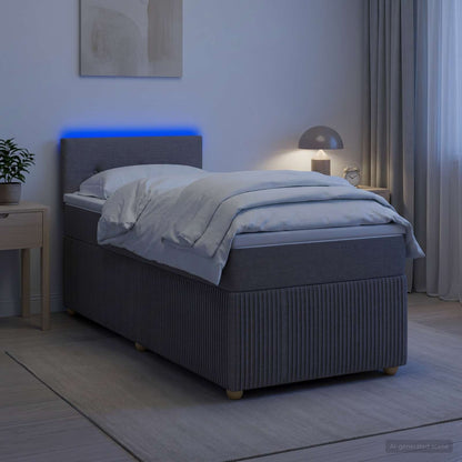 Letto box spring con materasso Tortora 100 x 200 cm Tessuto | homemem39