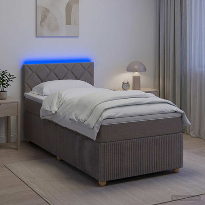 Letto box spring con materasso Tortora 80 x 200 cm Tessuto