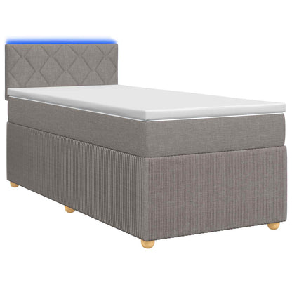 Letto box spring con materasso Tortora 80 x 200 cm Tessuto